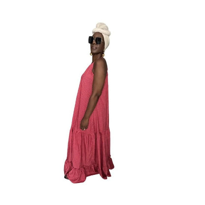 Red Tiered Maxi Dress