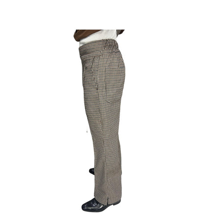 Brown Check patterned pants