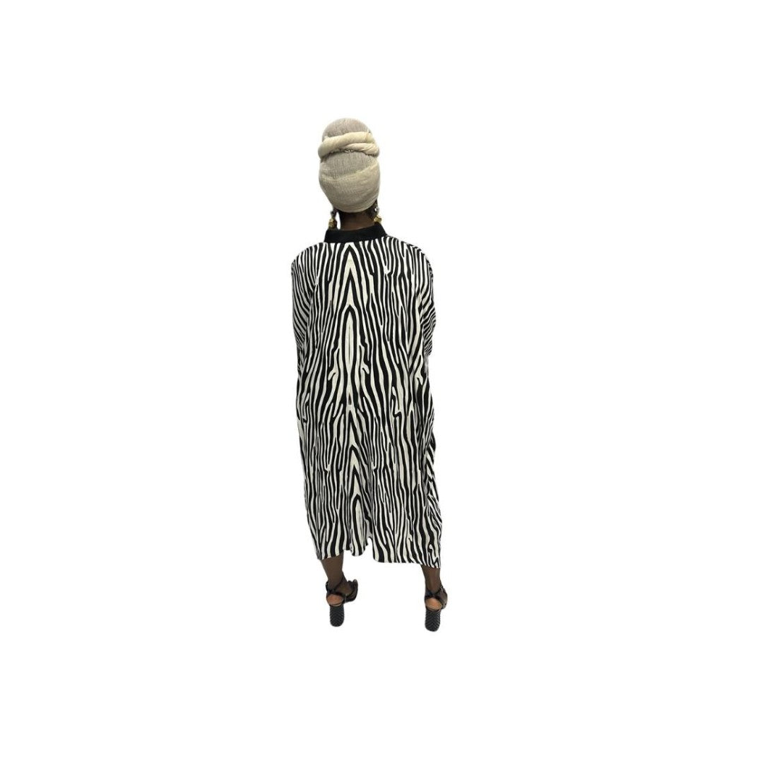 White and Black Batwing Dress