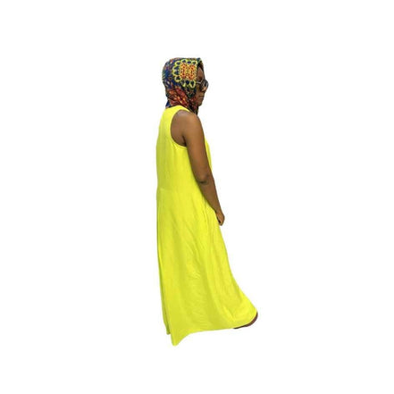 Yellow Light thin Chiffon Fit and Flared Maxi Dress