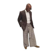 Brown Plaid Wide Leg Pants, Wide Leg Pants