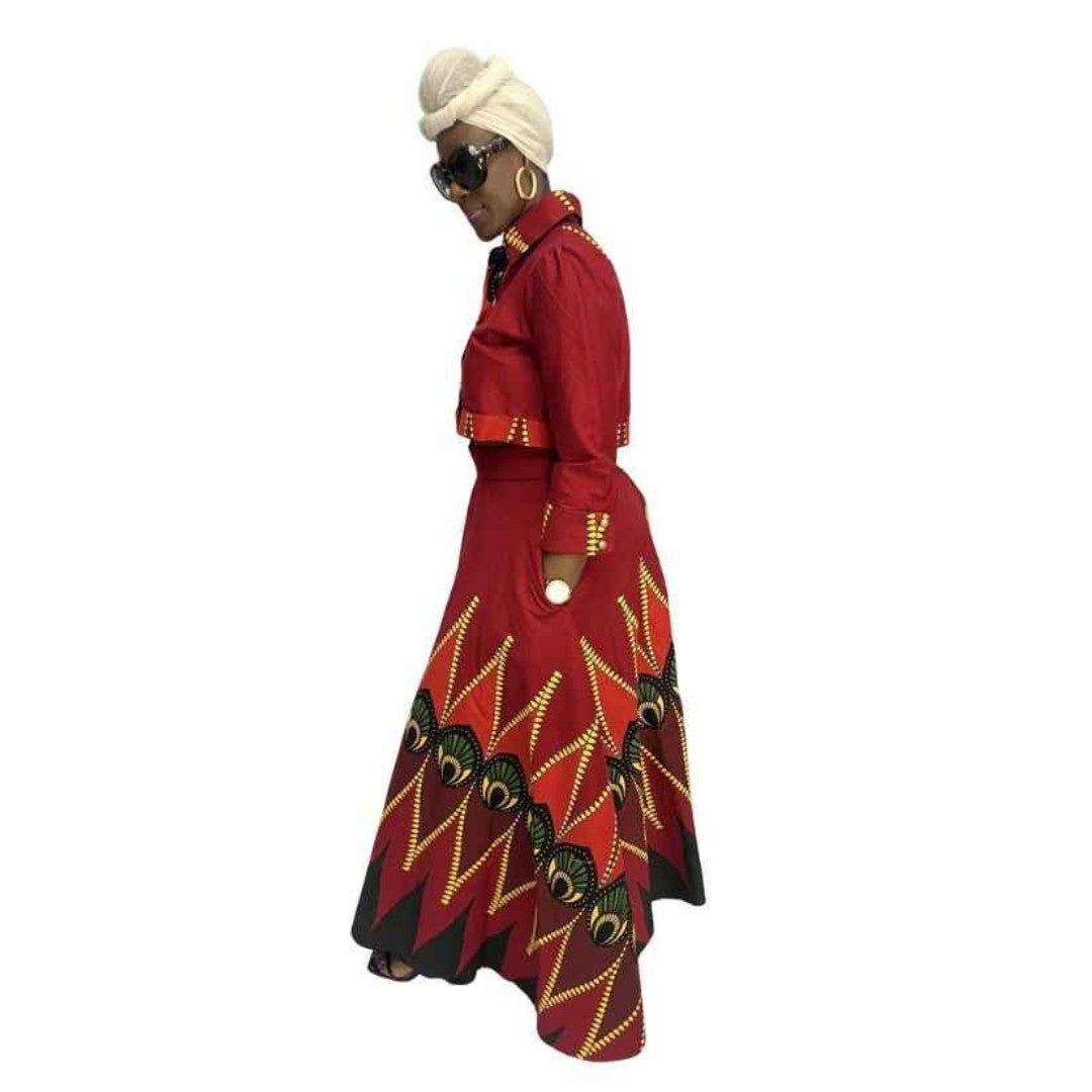 Red Multi-Color Outfit Set