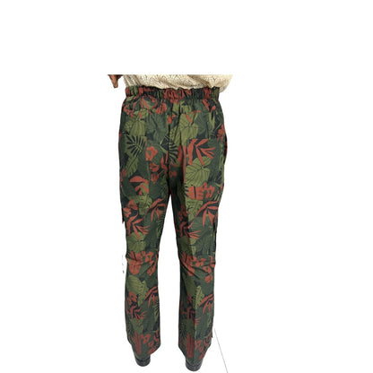 Green Tropical Viscose Pants