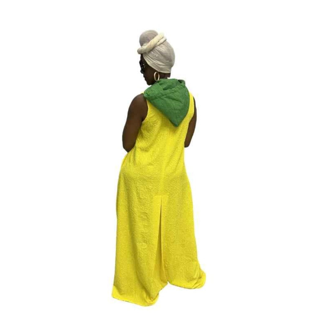 Yellow Light thin Chiffon Fit and Flared Maxi Dress