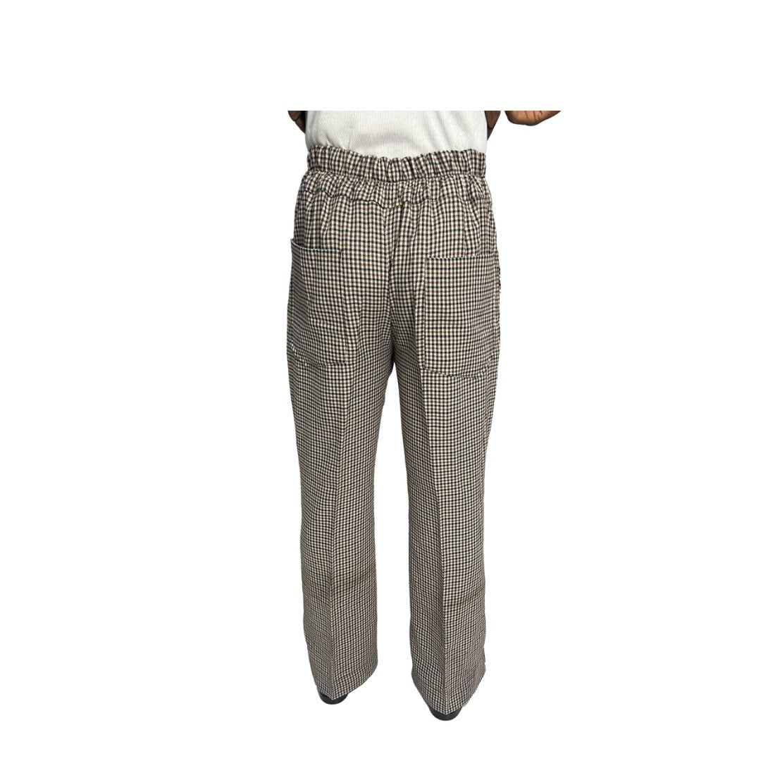 Brown Check patterned pants