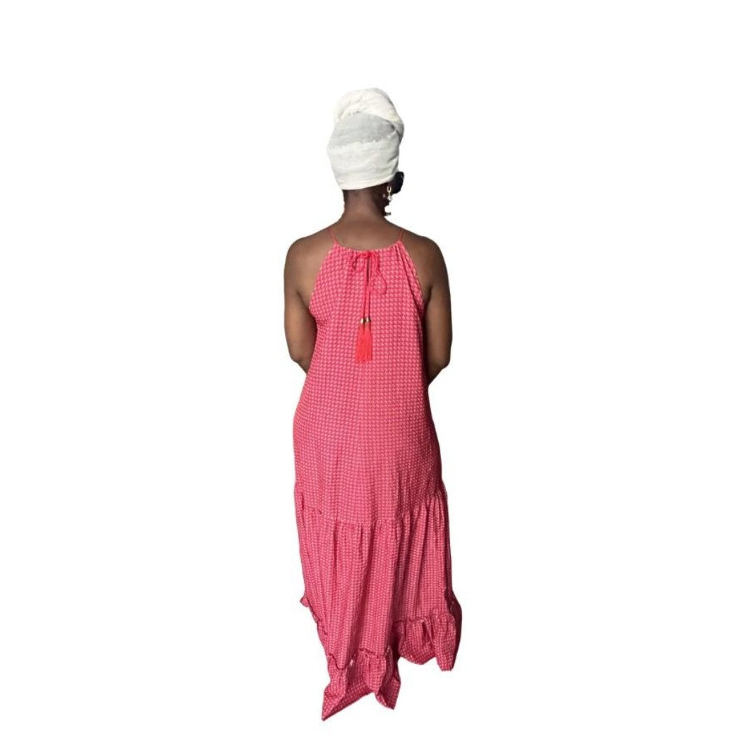 Red Tiered Maxi Dress