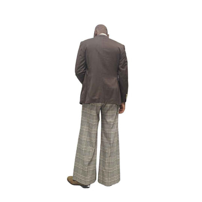Brown and Black Check patterned pants