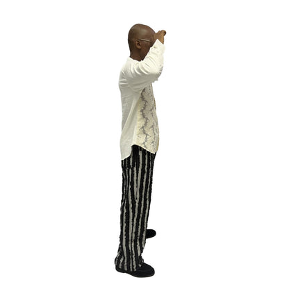 White Cotton Shirt with Flared Pants