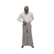 Brown Plaid Wide Leg Pants, Wide Leg Pants