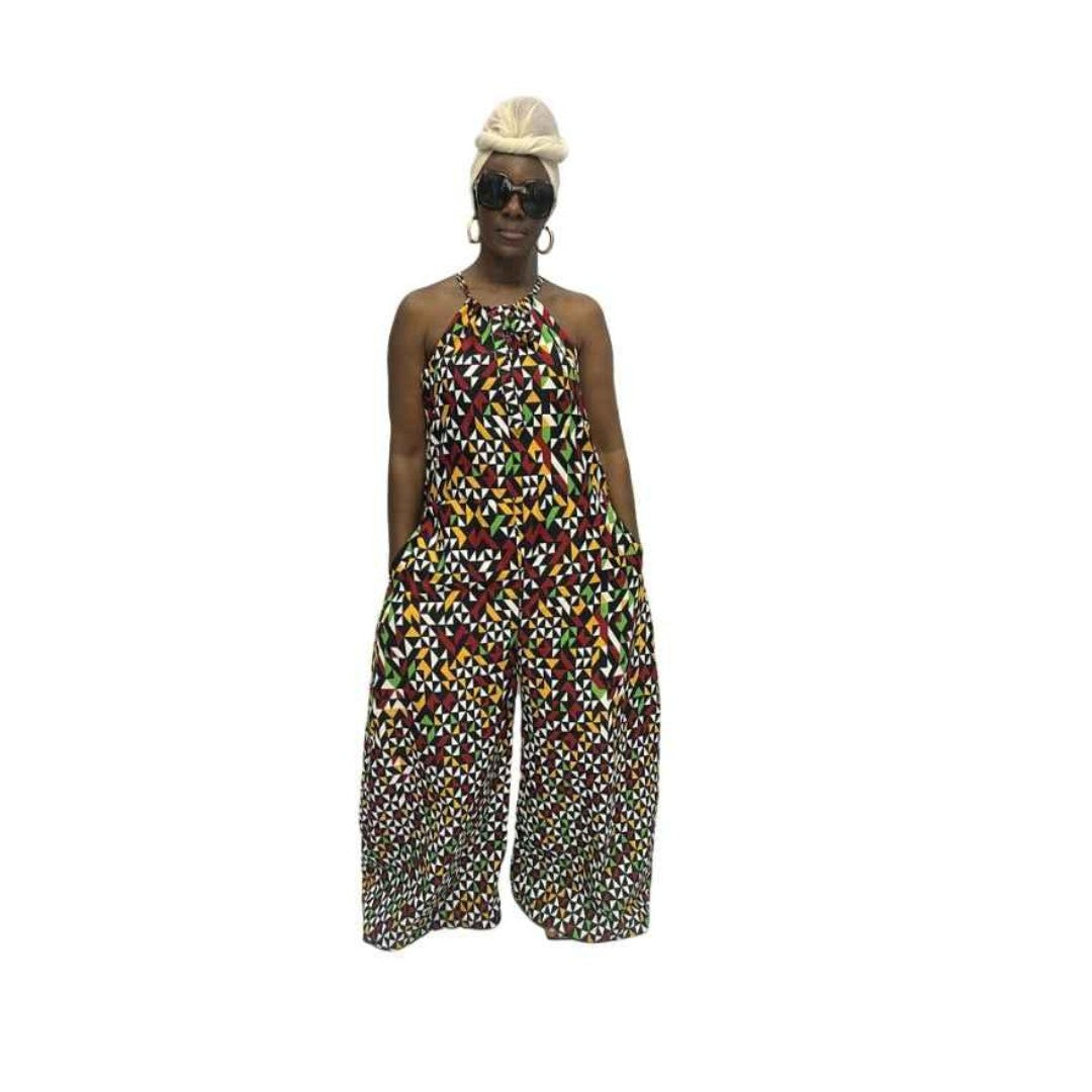 Multi-Colored Ankara Jumpsuit