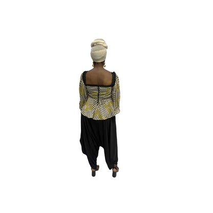 Yellow and White Women's Top