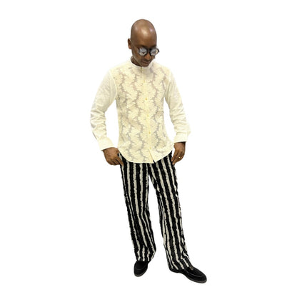 White Cotton Shirt with Flared Pants