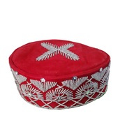 Hard Cap -BEADED, CROWN CAP, Ruby Sterling Cross Stitch