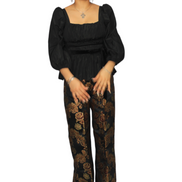 Wide Leg Jacquard/Damask Pants, African Womens Pants