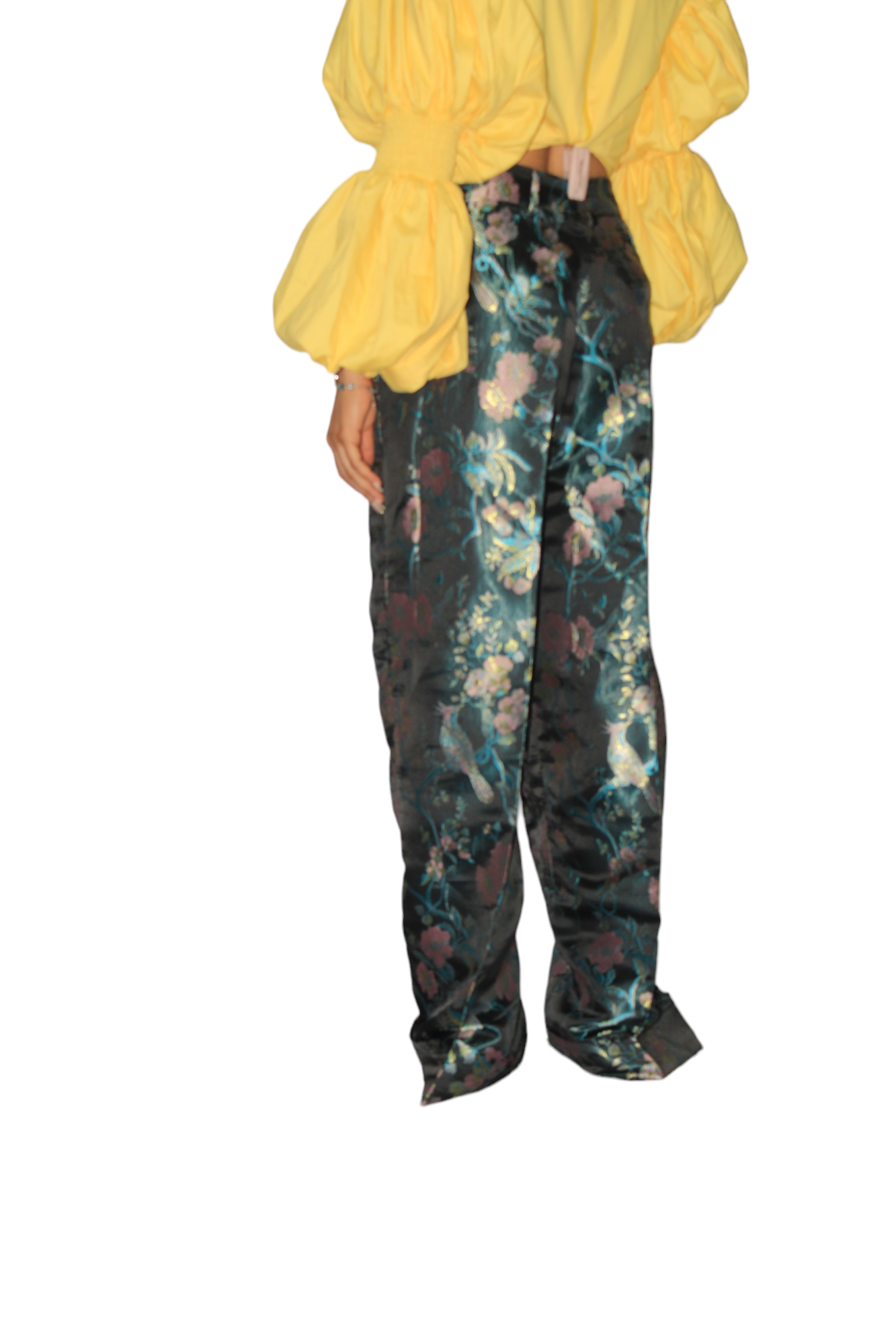 Wide Leg Jacquard/Damask Pants, African Womens Pants