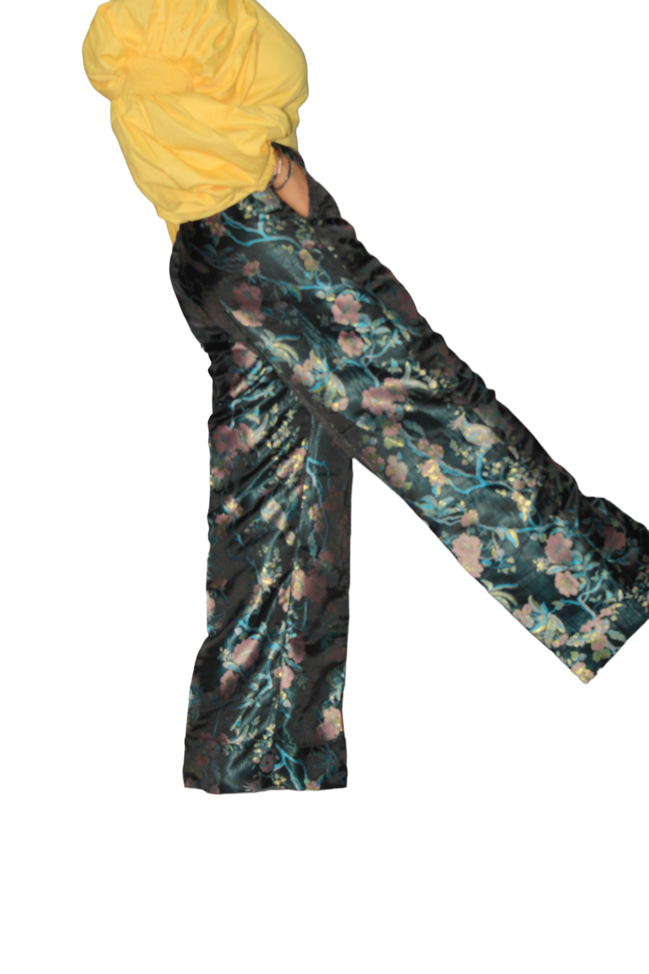 Wide Leg Jacquard/Damask Pants, African Womens Pants