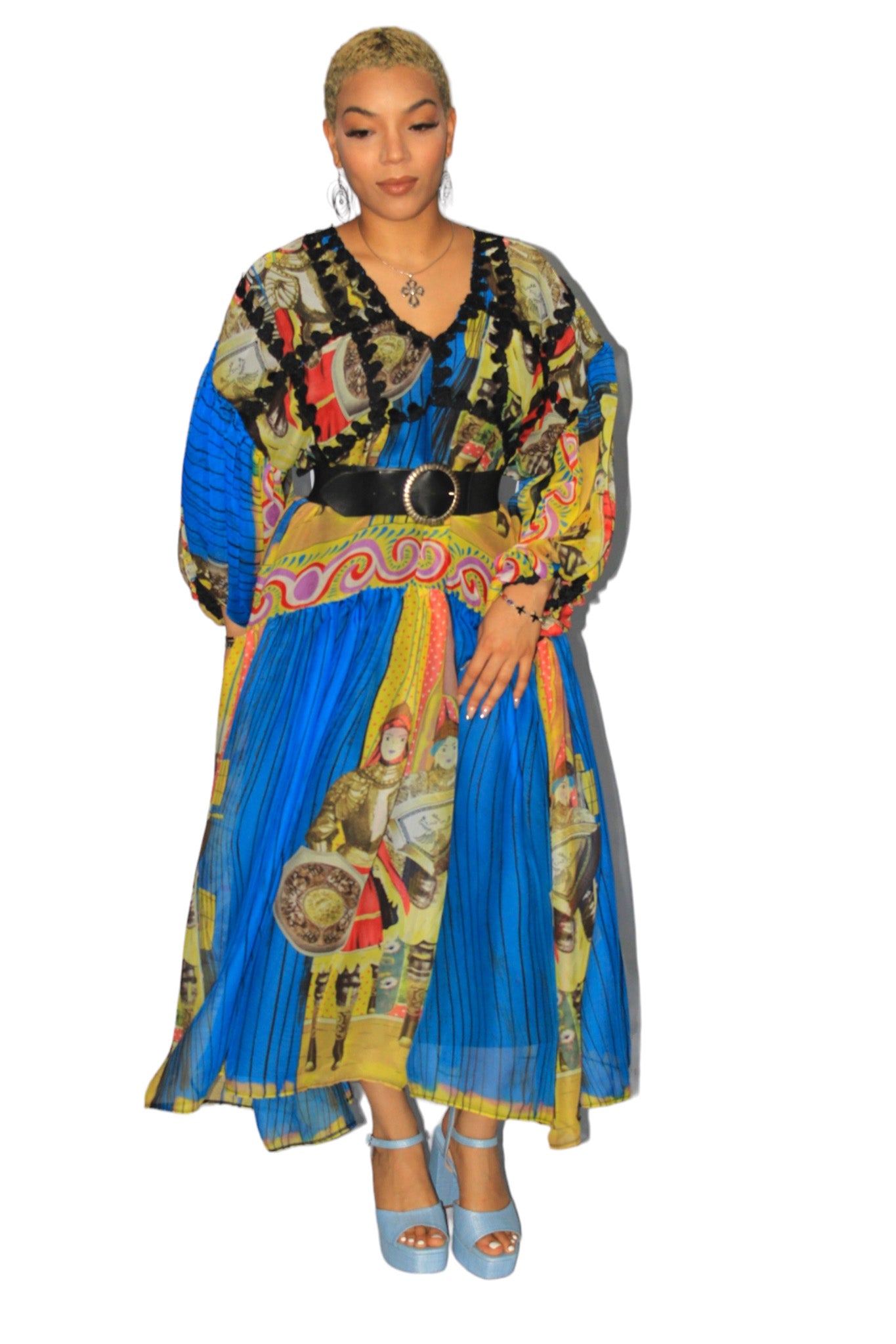 African Customed Made Women Print Fit and Flare Dress