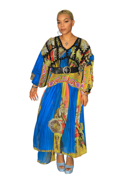 African Customed Made Women Print Fit and Flare Dress