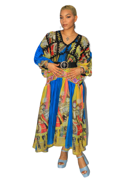 African Customed Made Women Print Fit and Flare Dress