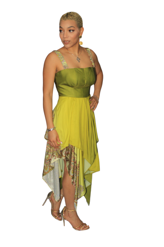 Lemon Green Handkerchief Dress