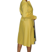 Yellow Ankara Mix Shirt Dress with ankara patch work design