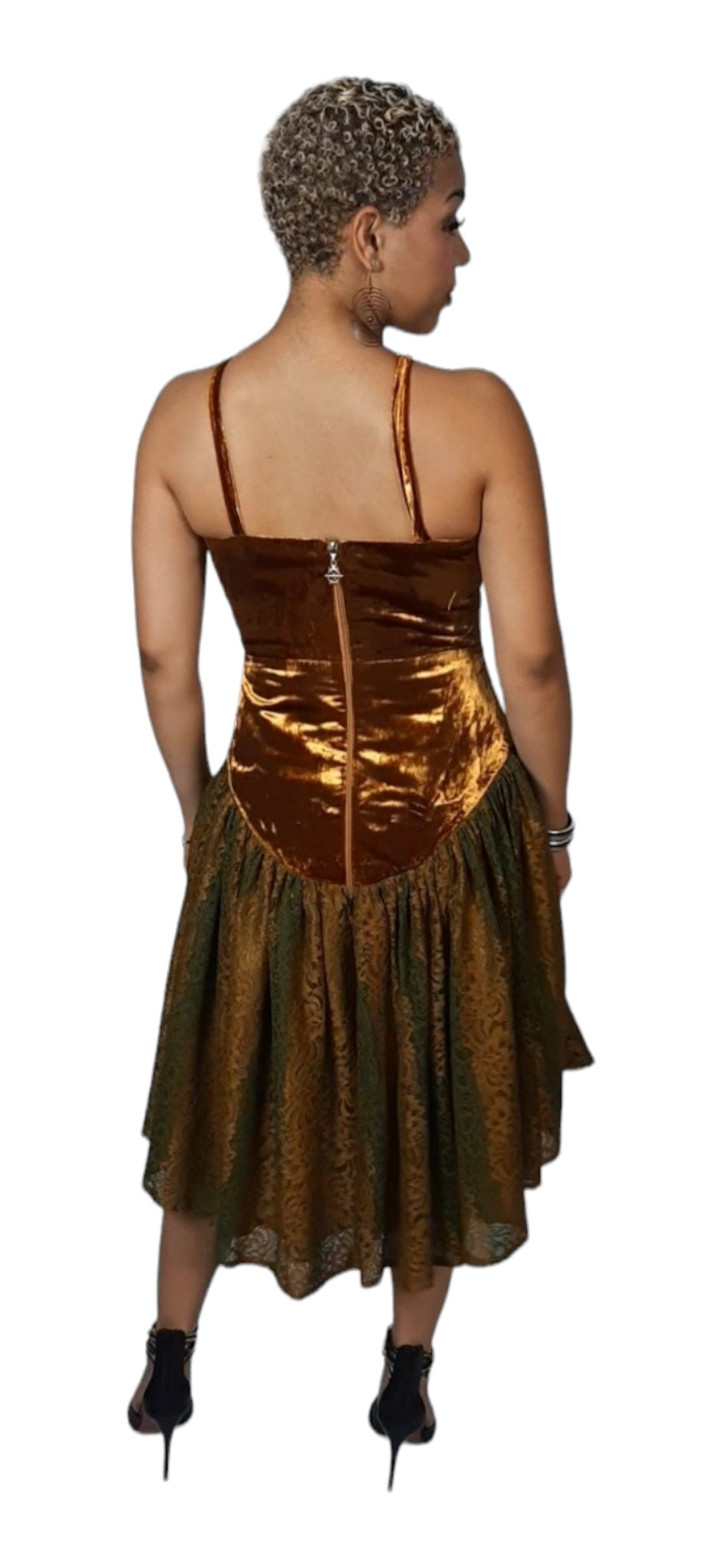 Gold Velvet Ruched Clubwear