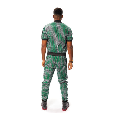 African Print Ankara Short Bomber Jacket and Matching Side Stripe Pants, Ankara Track Suit