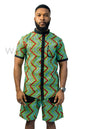 Green Ankara Shirt, African Men Clothing, African Mens Wear, Ankara Shirt