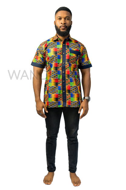 Kente Shirt, African Men Clothing, African Mens Wear, Ankara Shirt