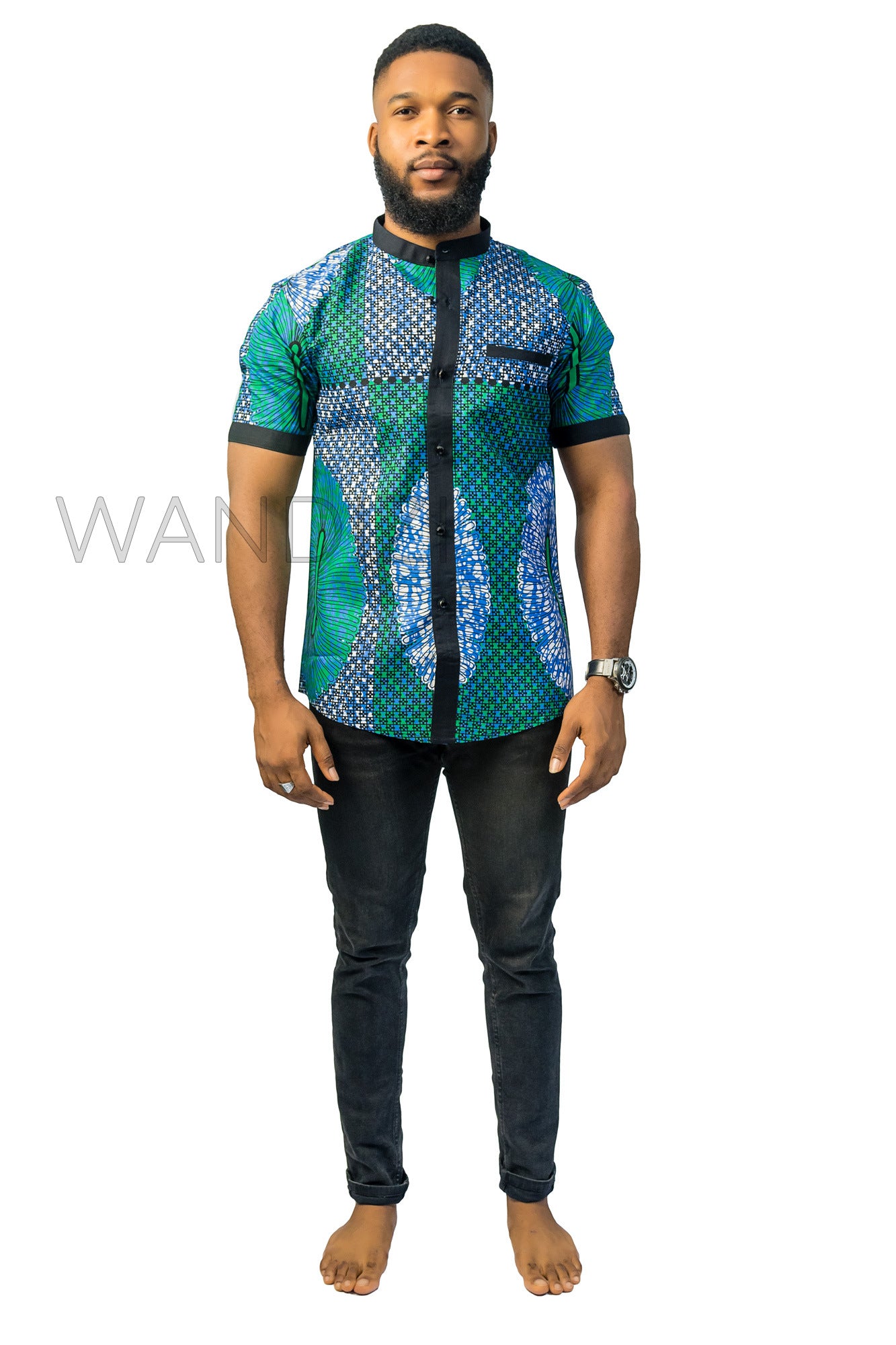 Colourful Ankara Shirt, African Men Clothing, African Mens Wear, Ankara Shirt