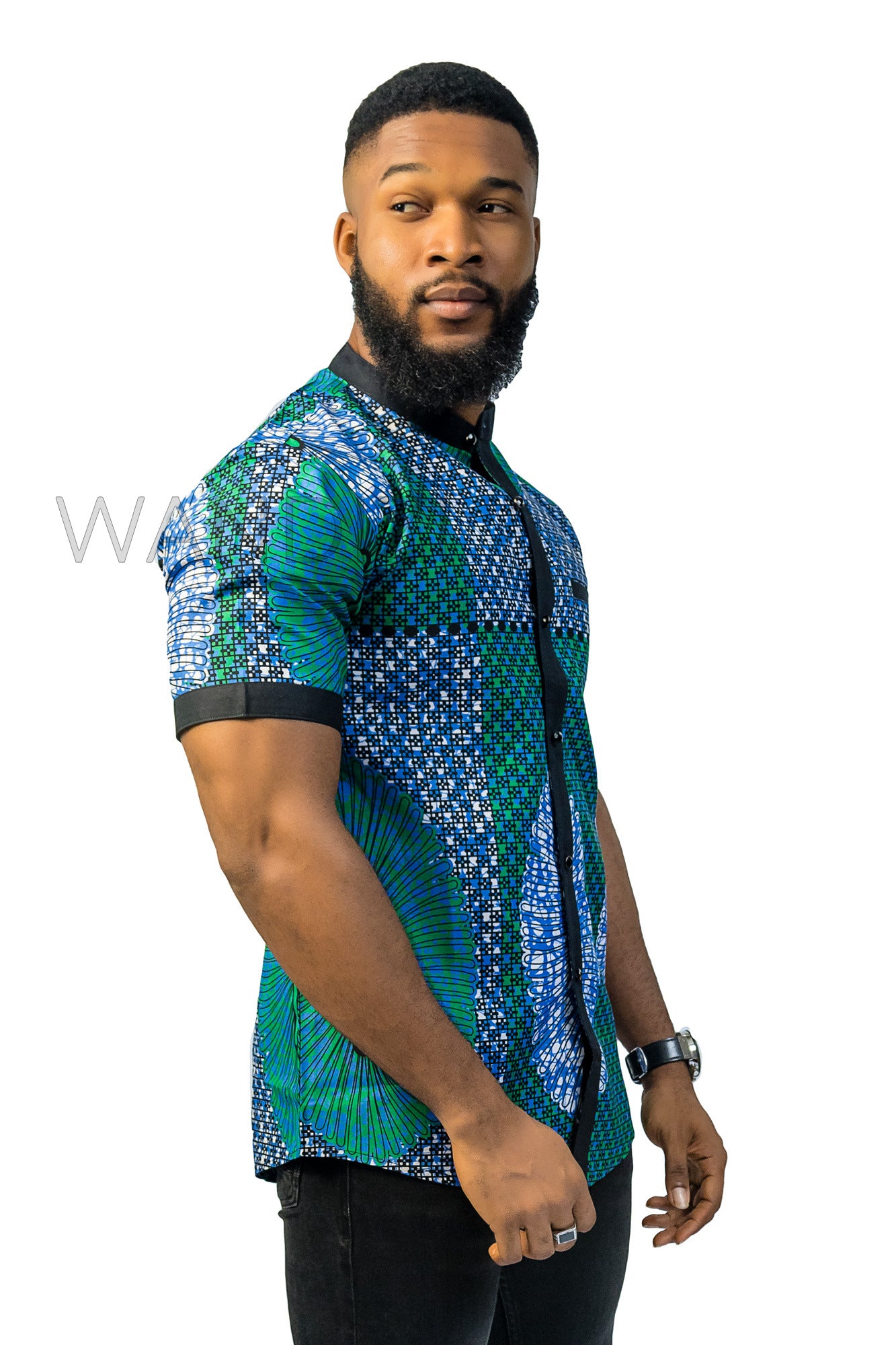 Colourful Ankara Shirt, African Men Clothing, African Mens Wear, Ankara Shirt