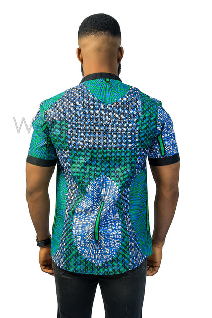 Colourful Ankara Shirt, African Men Clothing, African Mens Wear, Ankara Shirt