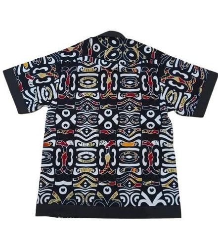 Shirt — Black Tribal Mask Print Shirt
