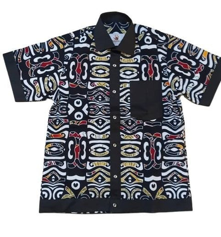 Shirt — Black Tribal Mask Print Shirt