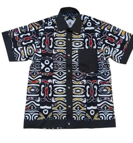 Shirt — Black Tribal Mask Print Shirt