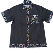 Shirt — Dark Gray Guardian Owl Embroidered Contrast Shirt