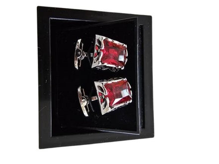 Red Gemstone Rectangular Cufflinks