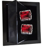 Red Gemstone Rectangular Cufflinks