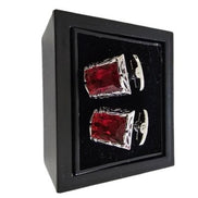 Red Gemstone Rectangular Cufflinks