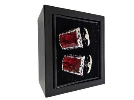 Red Gemstone Rectangular Cufflinks
