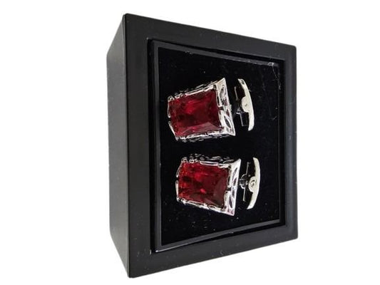 Red Gemstone Rectangular Cufflinks