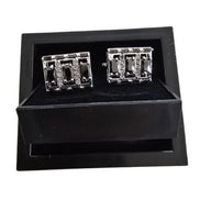 Black Onyx and Crystal Cufflinks