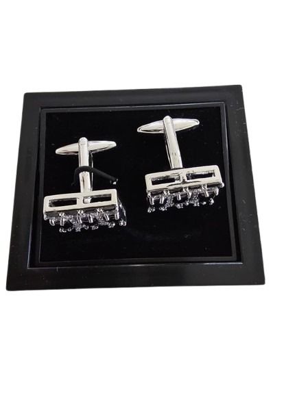 Black Onyx and Crystal Cufflinks