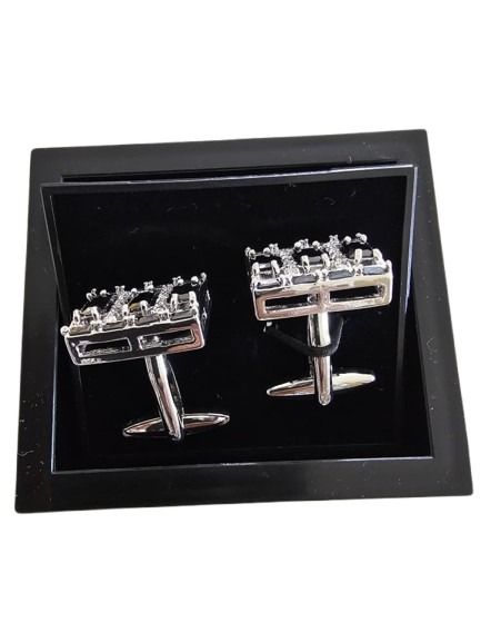 Black Onyx and Crystal Cufflinks