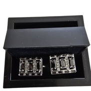 Black Onyx and Crystal Cufflinks
