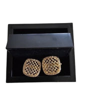 Gold Textured Square Cufflinks