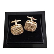Gold Textured Square Cufflinks
