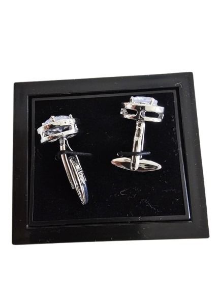 Halo Clear Gemstone Cufflinks