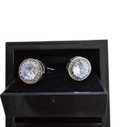 Halo Clear Gemstone Cufflinks