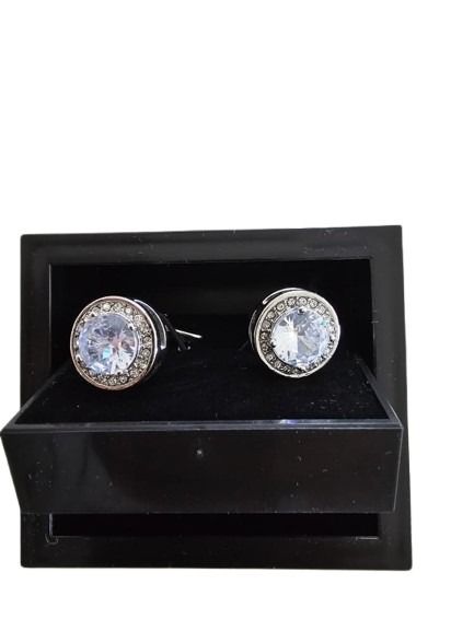 Halo Clear Gemstone Cufflinks